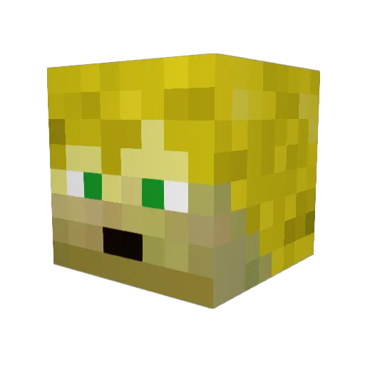 excitedenderman Minecraft avatar head, 3D render