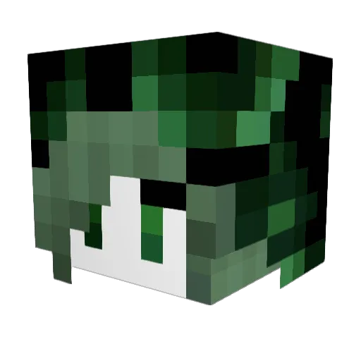 exennd Minecraft avatar head, 3D render
