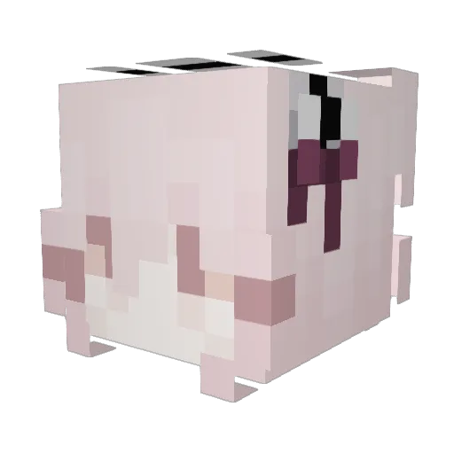 exhabits Minecraft avatar head, 3D render