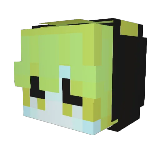 exiak Minecraft avatar head, 3D render