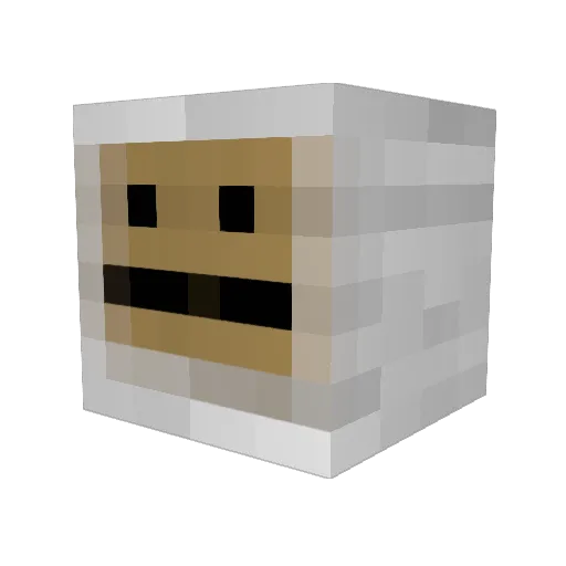 exist_pig Minecraft avatar head, 3D render