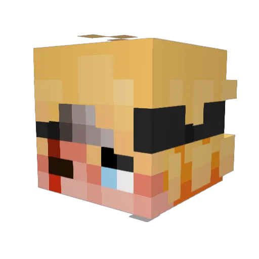exlnty Minecraft avatar head, 3D render