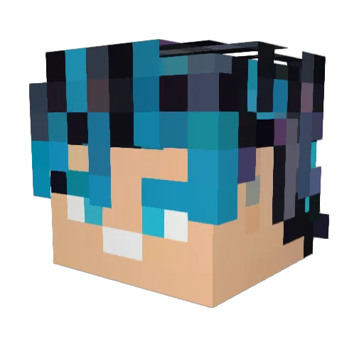 exocomfix Minecraft avatar head, 3D render