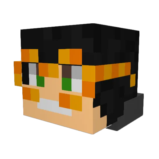 exruj Minecraft avatar head, 3D render