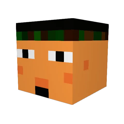 extacraft Minecraft avatar head, 3D render