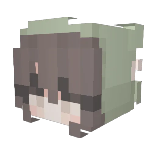 extincction Minecraft avatar head, 3D render