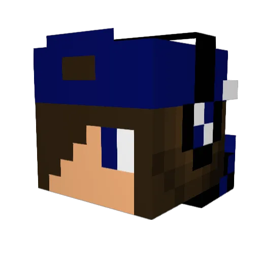 extractwarrior Minecraft avatar head, 3D render