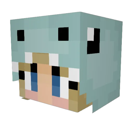 extrafreshmint Minecraft avatar head, 3D render