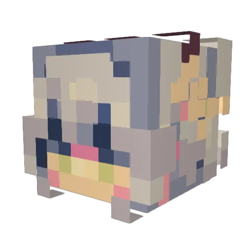 extraminty Minecraft avatar head, 3D render