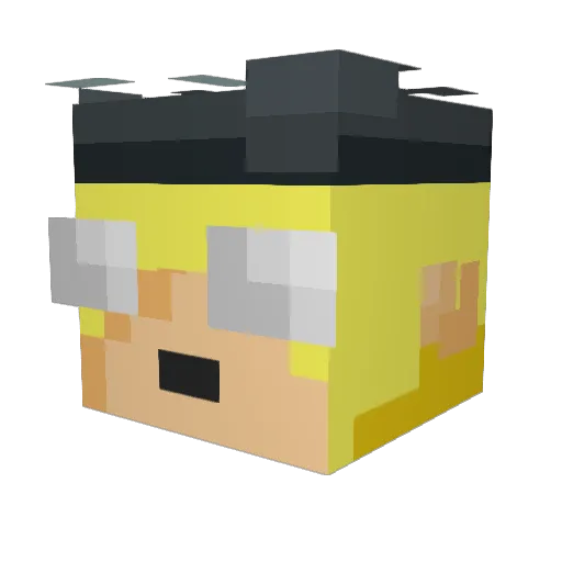 eyal150 Minecraft avatar head, 3D render