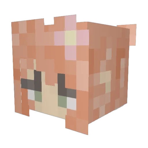 eyebie Minecraft avatar head, 3D render
