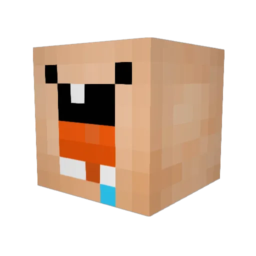 eyecup2 Minecraft avatar head, 3D render