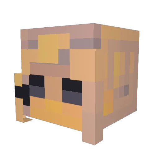 eyeoner Minecraft avatar head, 3D render