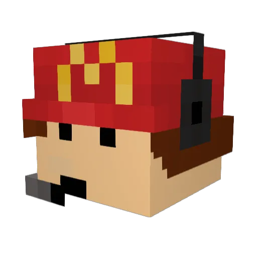 eyesacknewtan Minecraft avatar head, 3D render