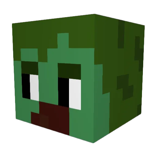 ezcah_creeper Minecraft avatar head, 3D render