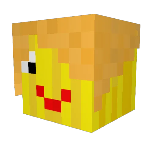 f0iling Minecraft avatar head, 3D render