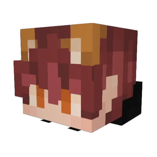 f0xbrained Minecraft avatar head, 3D render