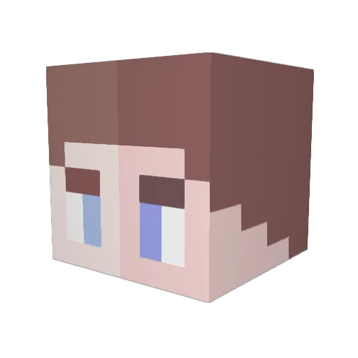 f1ctional Minecraft avatar head, 3D render