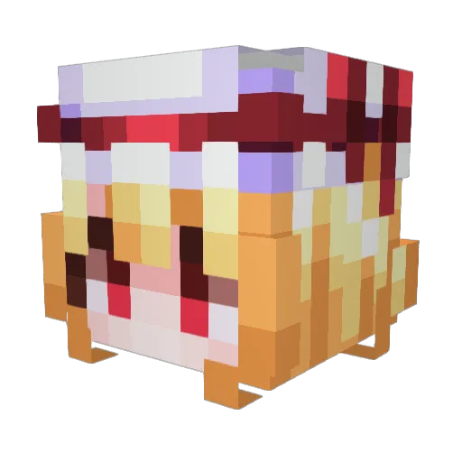 f1o2i Minecraft avatar head, 3D render