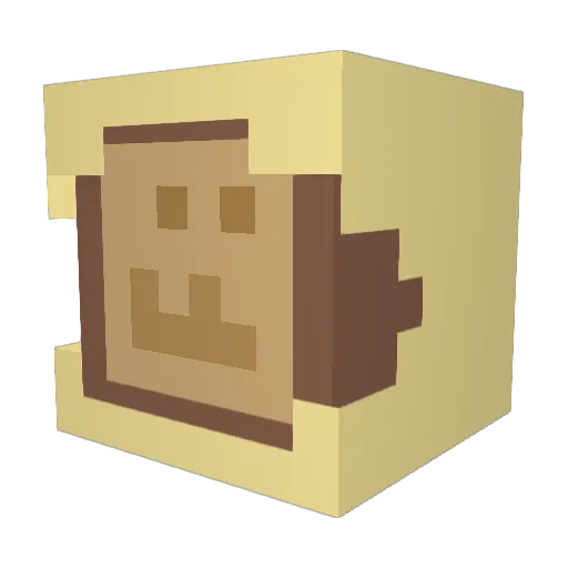 f4rted Minecraft avatar head, 3D render