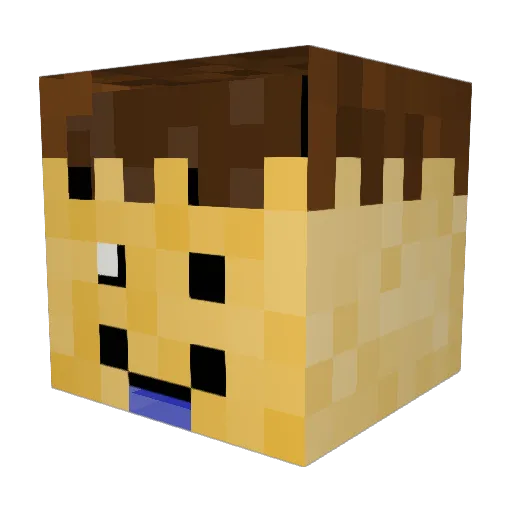 f6ed Minecraft avatar head, 3D render