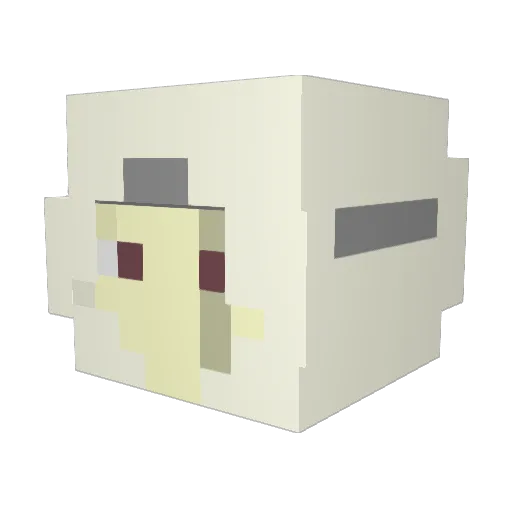 f7le Minecraft avatar head, 3D render