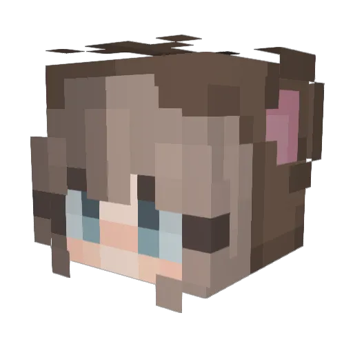 fIorescent Minecraft avatar head, 3D render