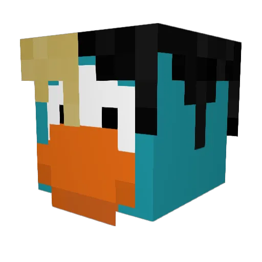 fTmXOrUsux Minecraft avatar head, 3D render