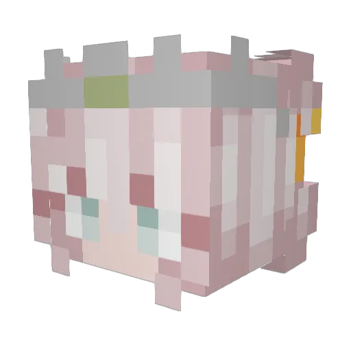 f_ll Minecraft avatar head, 3D render