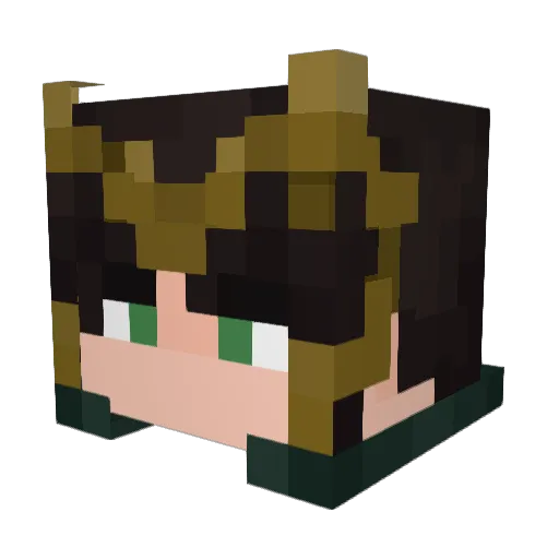 faadougebe Minecraft avatar head, 3D render