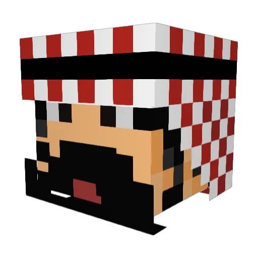 faakis Minecraft avatar head, 3D render