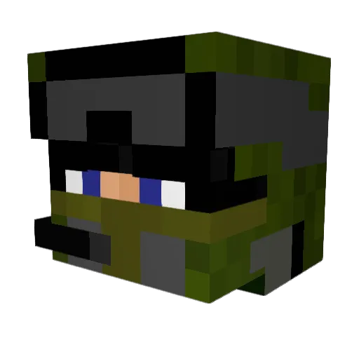 faberplayer Minecraft avatar head, 3D render