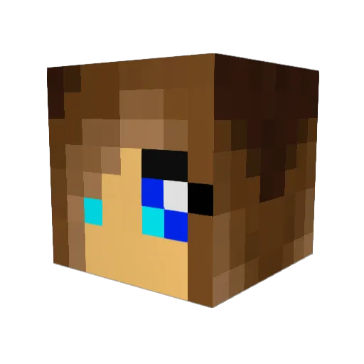 fabi_Maus Minecraft avatar head, 3D render