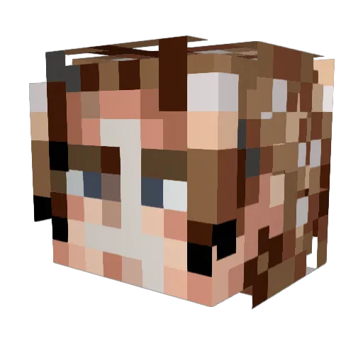 fac_microsoft Minecraft avatar head, 3D render