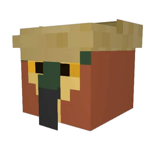facewing Minecraft avatar head, 3D render