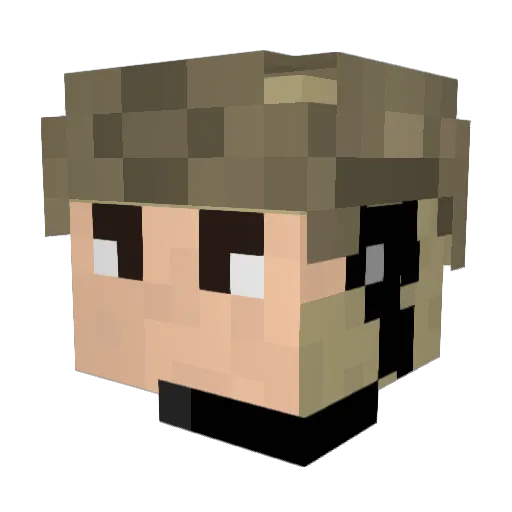 fadewaay Minecraft avatar head, 3D render