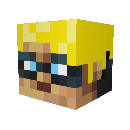fadodo Minecraft avatar head, 3D render