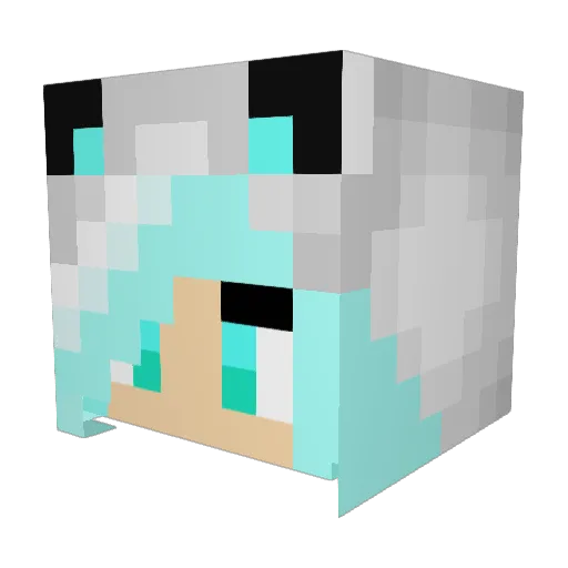 faeliality Minecraft avatar head, 3D render