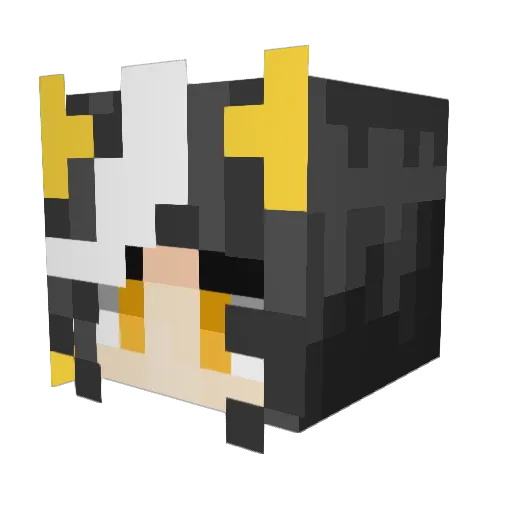 fafio Minecraft avatar head, 3D render