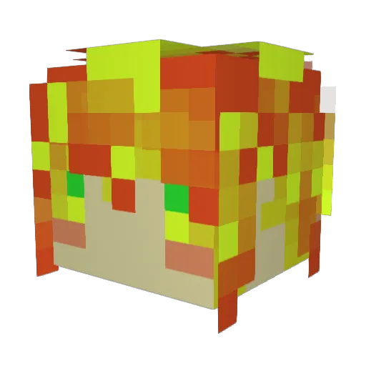 fairycat Minecraft avatar head, 3D render