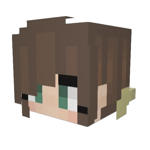 fairyess Minecraft avatar head, 3D render