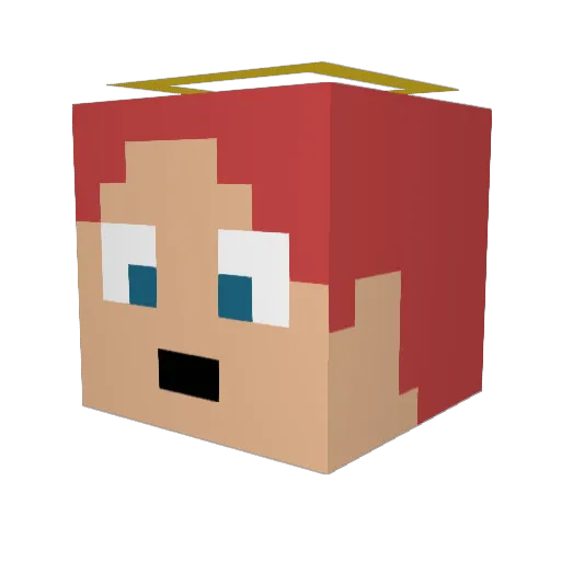 fairyl1ght Minecraft avatar head, 3D render