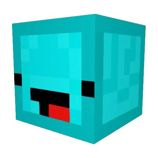 faker7 Minecraft avatar head, 3D render