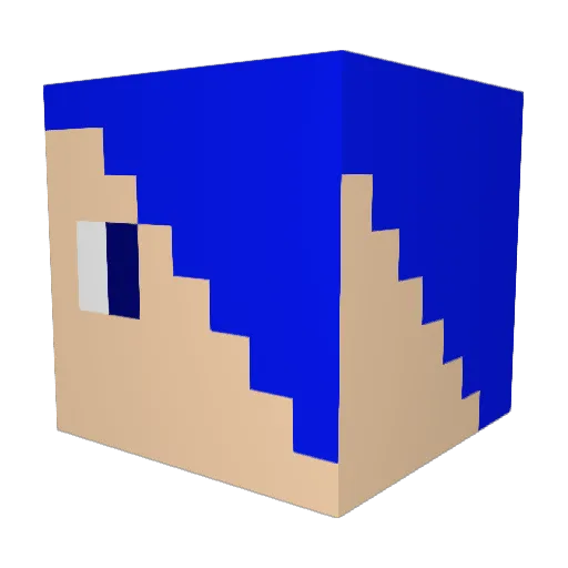 fakexora Minecraft avatar head, 3D render