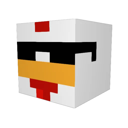 fakmuffin Minecraft avatar head, 3D render