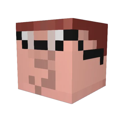 falloutschin Minecraft avatar head, 3D render