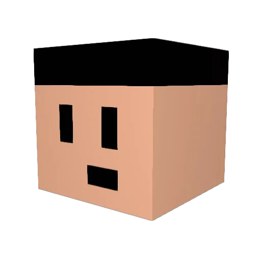 falsosmotivos Minecraft avatar head, 3D render