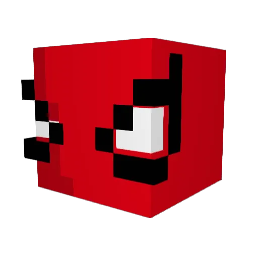 fambende Minecraft avatar head, 3D render