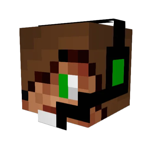 famodora Minecraft avatar head, 3D render