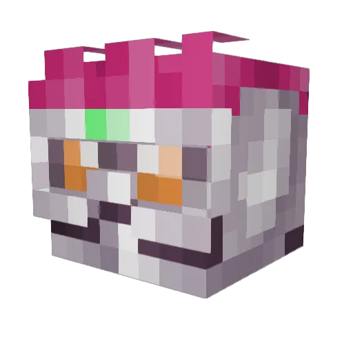 famous233 Minecraft avatar head, 3D render